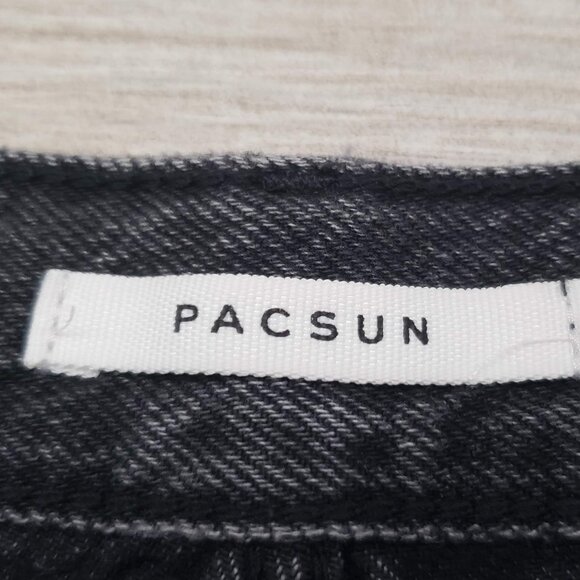 Pacsun High Rise Straight Jeans Women's Patchwork Color Panel Buttonfly Mom 26 - Picture 6 of 9